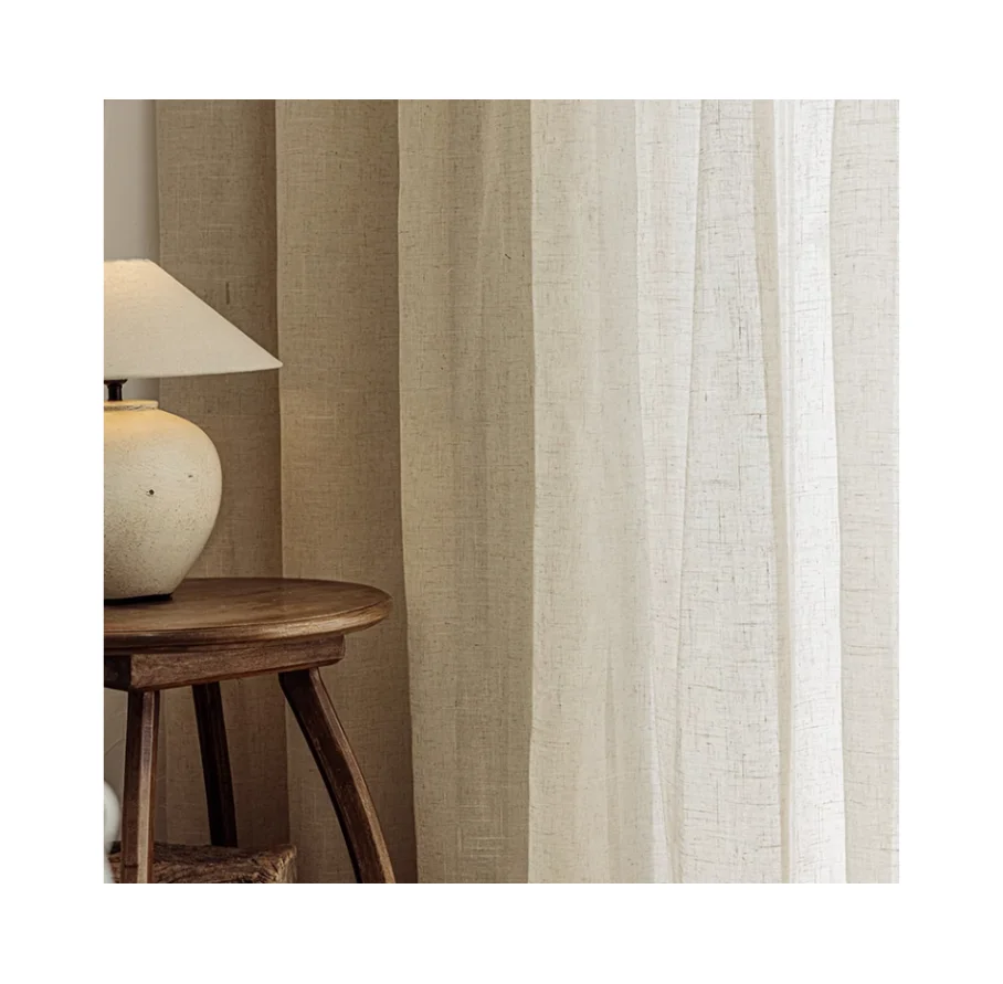 2023 New arrival  slub sheer  color potions  window Sheer Curtains