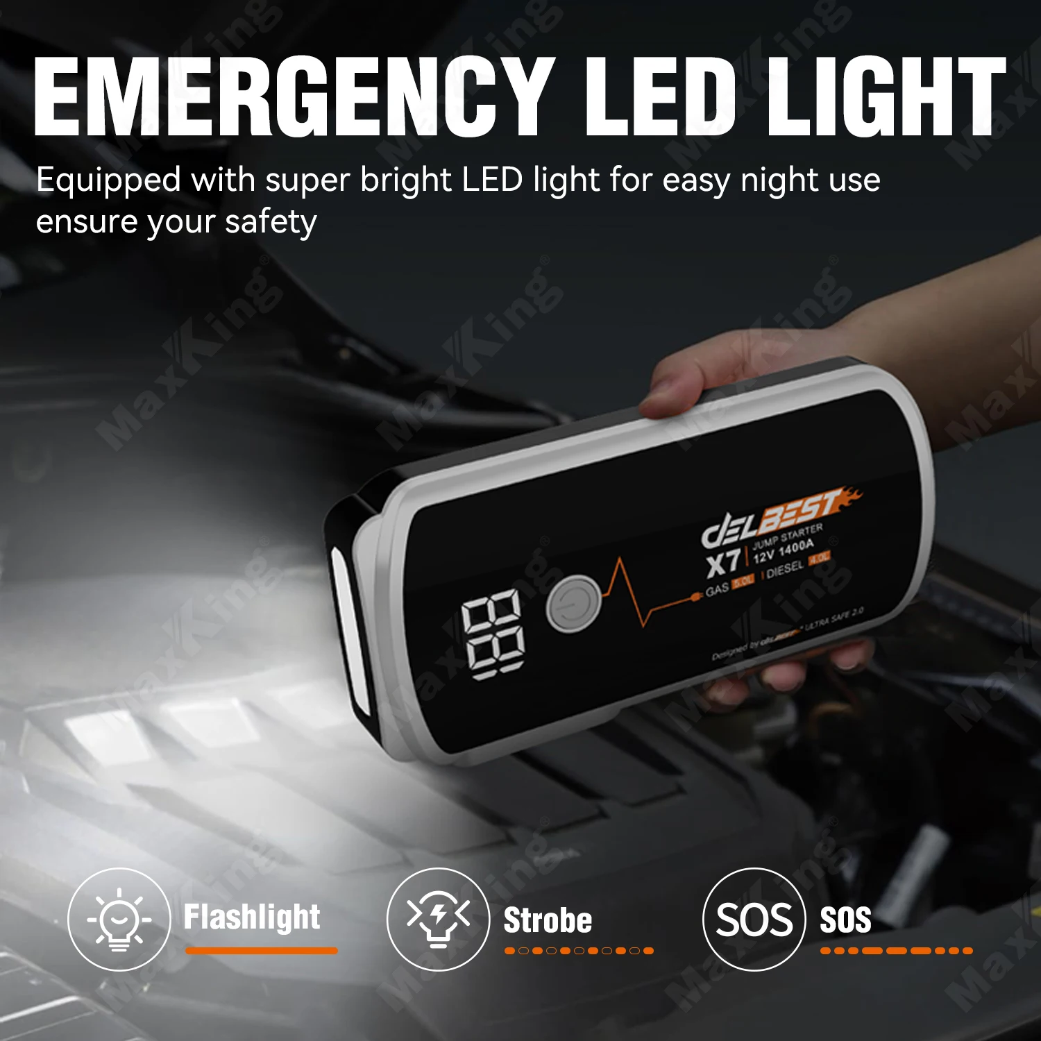 Mini Mobile 18800mAh Snap on Jump Starter Battery Booster Pack Car 12V
