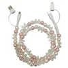 White pearl+pink pearl+bow