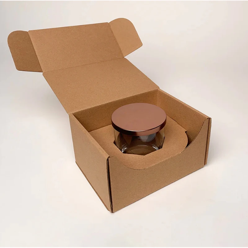 JiuRun Customer Kraft Straight Sided Tumbler Shipping Box for Candle Jar Glass Bottle factory