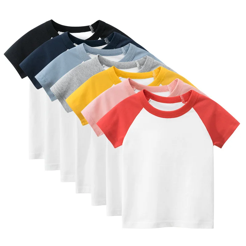 Wholesale 2022 Hot Sale Wholesale Blank Cotton Children Tee short sleeve raglan baby t-shirts with logo From m.alibaba.com