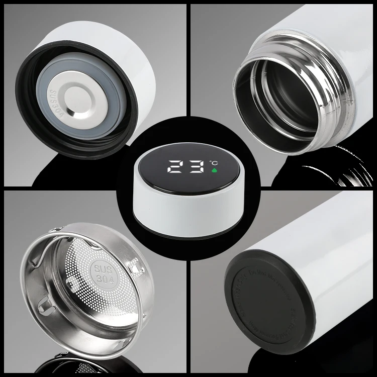 Ailingalaxy 500ml Led Digital Display Thermos Water Bottle Led Smart Digital Temperature Display Water Bottle