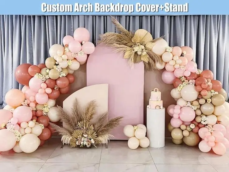 Custom Chiara Arched Backdrop Stand Birthday Party Metal Panel Foldable Arch Backdrop Wedding Decoration