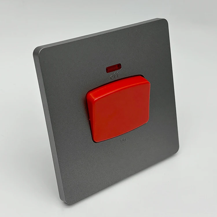 VNX High Quality UK Standard 45A Cooker Wall Switch for Kitchen and Air Conditioning Wall on off Switch with LED Indicator