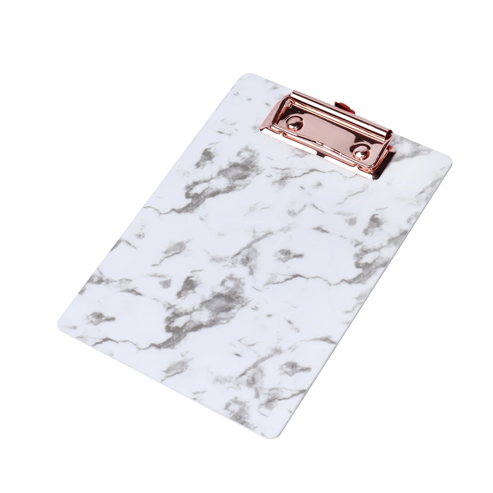 Custom plastic marble B6 size rose gold clipboard with logo
