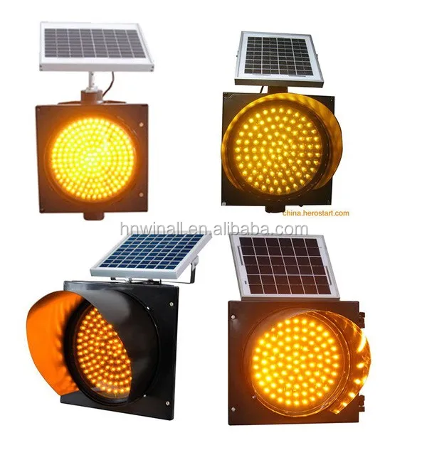 黄色点滅ライト8インチ300mm防水ソーラーパワーLED交通警告琥珀色 