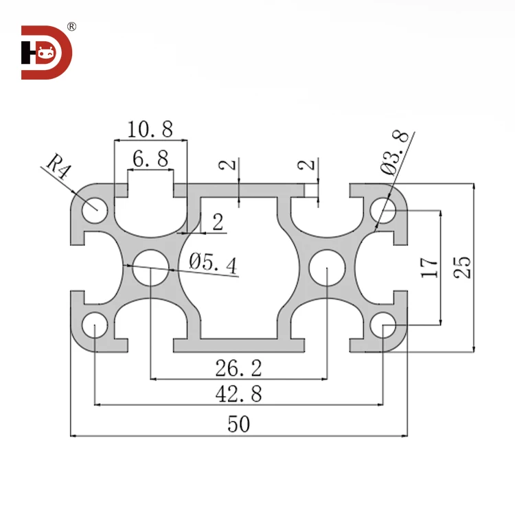 product 2550 industrial extruded aluminum profiles suitable for assembly line automation bracket assembly drilling and cutting services-3