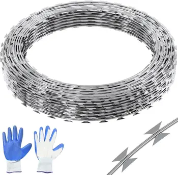 Galvanized Stainless Steel Razor Barbed Wire Security Fence Protective Construction