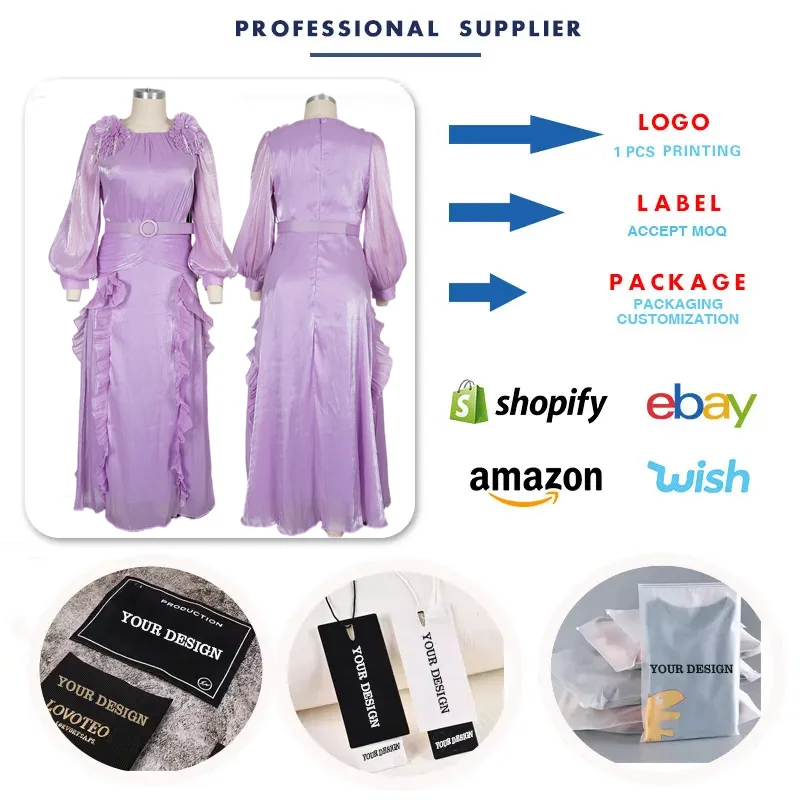 S10706 Trendy Autumn Church Dresses for Women Elegant Long Sleeve