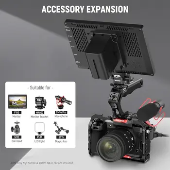 NEEWER Top Handle and NATO Rail Kit, Comfort Silicone Grip with Quick Release NATO Clamp, 3 Cold Shoes and 1/4" 3/8" ARRI detail image