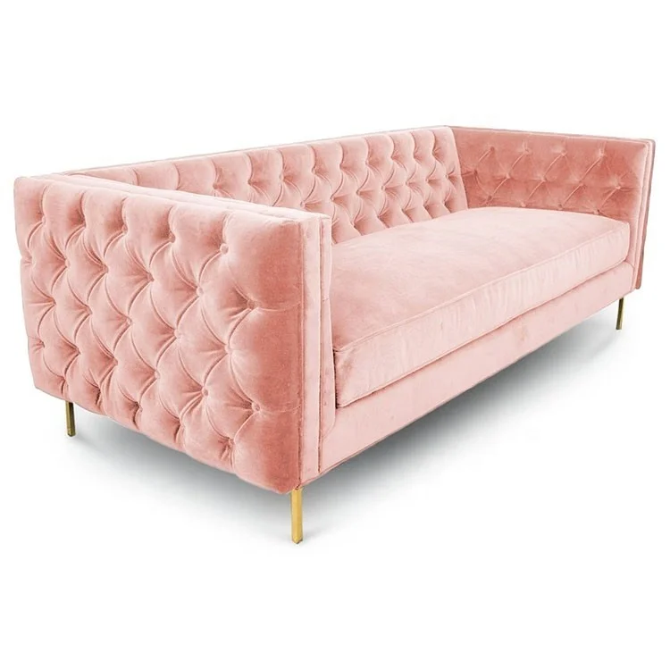 Delight Tufted Button Performance Velvet Sofa Home Furniture Fabric Sofa Living Room Sofas
