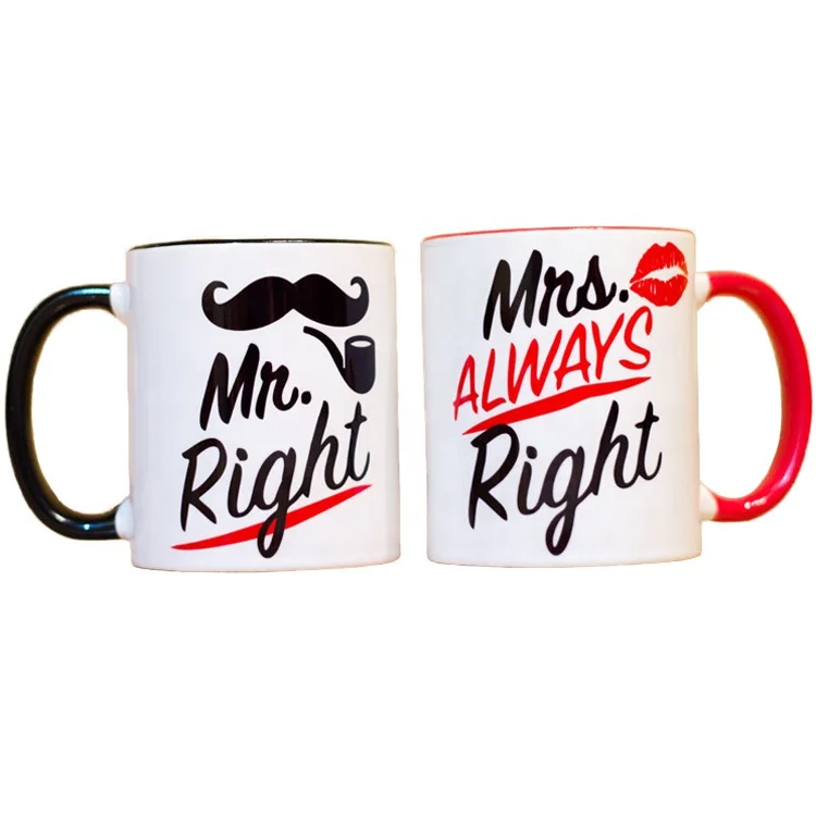 Mrs Anniversary Gift Tea Mug Always Right Coffee Mug Wedding Gift for Couples