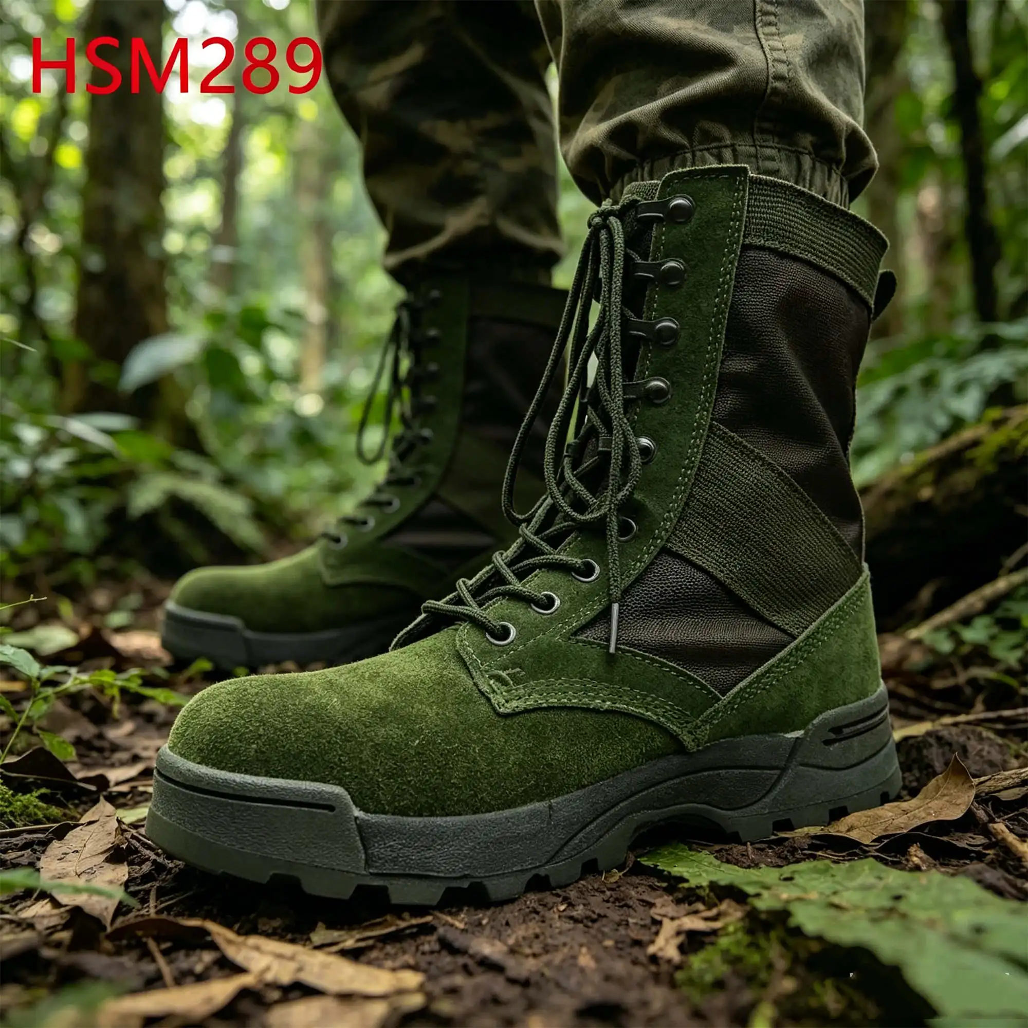 ZYF,Philippines Market Popular Easy Hidden Green Jungle Boots Field Operation Water Repellent Nylon Fabric Hunting Boots HSM289