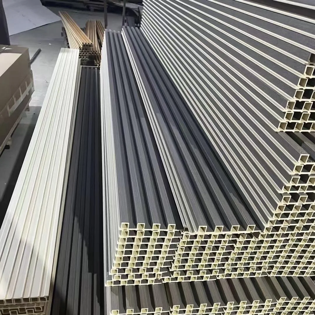 Modern Wood Grain Fluted Panel Wall Cladding Waterproof and Fireproof PVC WPC Interior Wall Panel