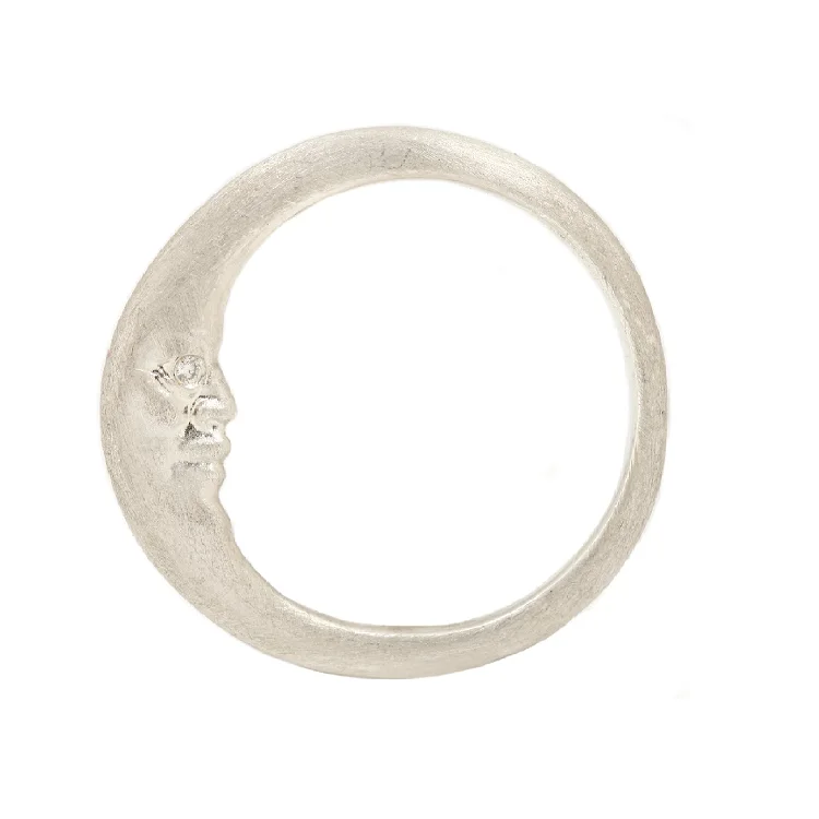 Wholesale Cute Jewelry S925 Sterling Silver 14k Gold Plated Crescent Moon Ring