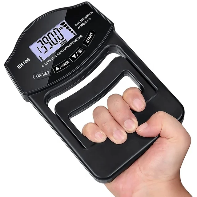 握力計 396LBS/180KG デジタルハンドダイナモメーター 握力測定器 USB