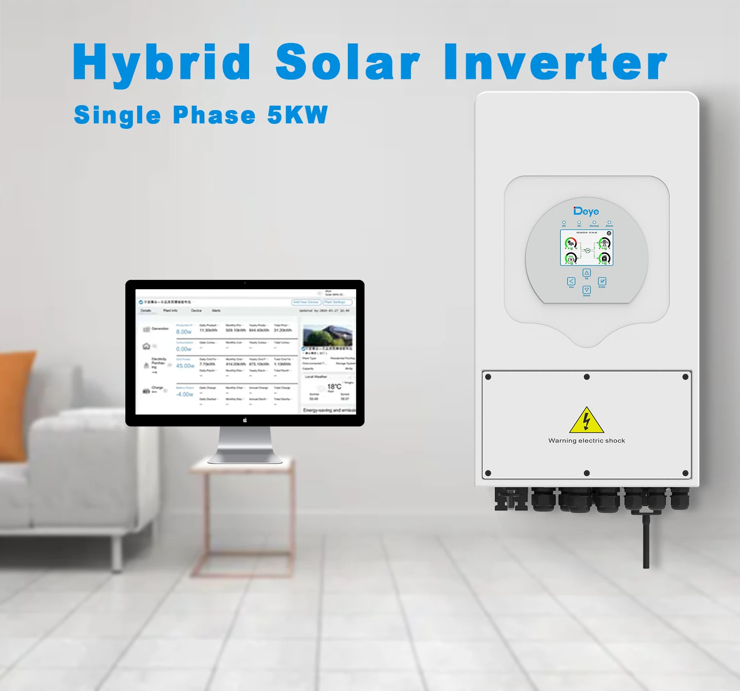 Deye 40kw 3 Phase Hybrid Solar Power Inverter 8kw - Buy Deye 3 Phase ...