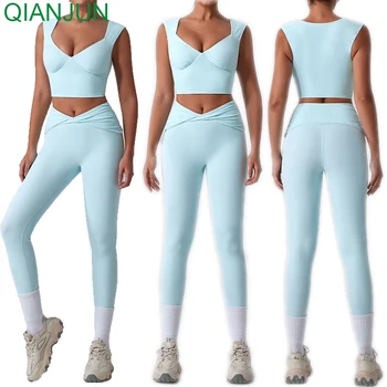 Wholesale Sports  Activewear Women Gym Fitness High Waist Yoga Flared Leggings Sports Bra Set Outdoors Sport Yoga Set