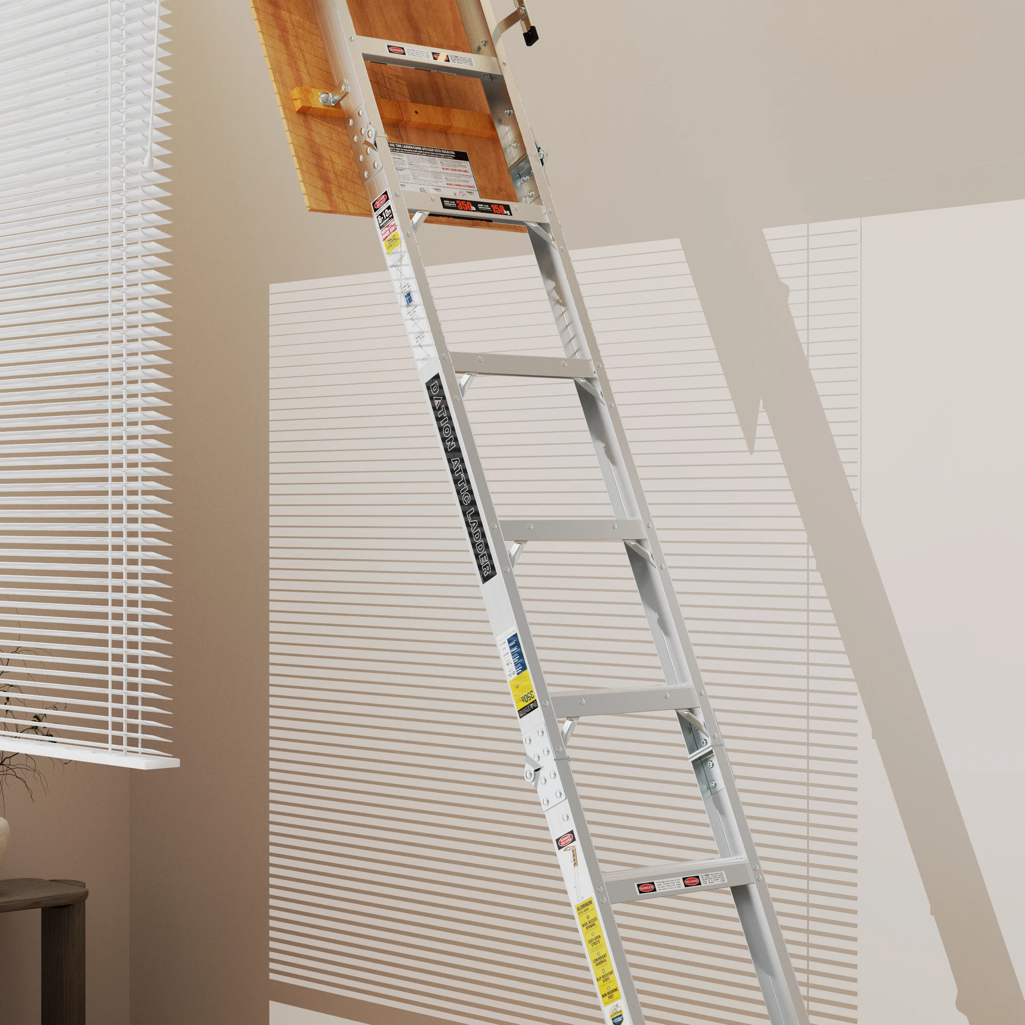 Factory Custom Adjustable Slip Resistance Steps 7 Foot 9 Inches to 10 Feet Aluminum Extension Ladder Attic Ladder