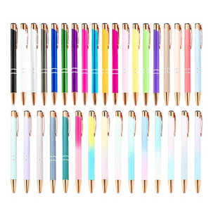 Novelty Luxury Rose Gold Aluminum Ballpoint Pen with Custom Logo for High-End Business Gift Promotional 1.0mm School Office