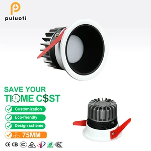 75mm Recessed High Color Rendering Index Eye-protecting Anti Glare Downlight, Suitable for Home, Office and Commercial Lighting
