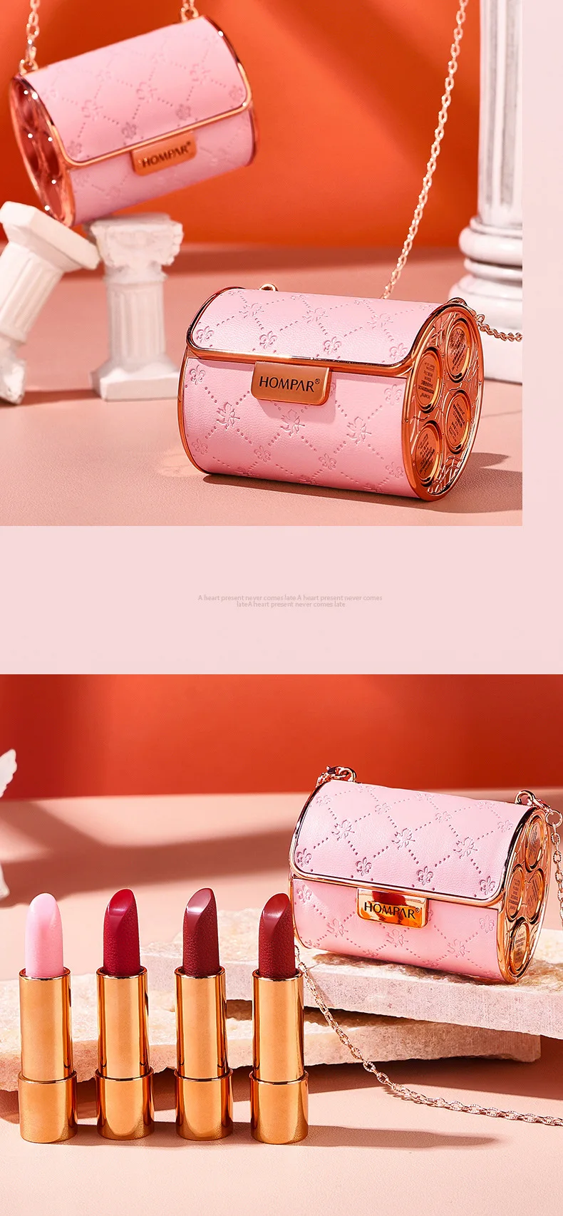 Link Bag Lipstick Kit 4 Colors / Set Luxury Velvet Matte Lipstick