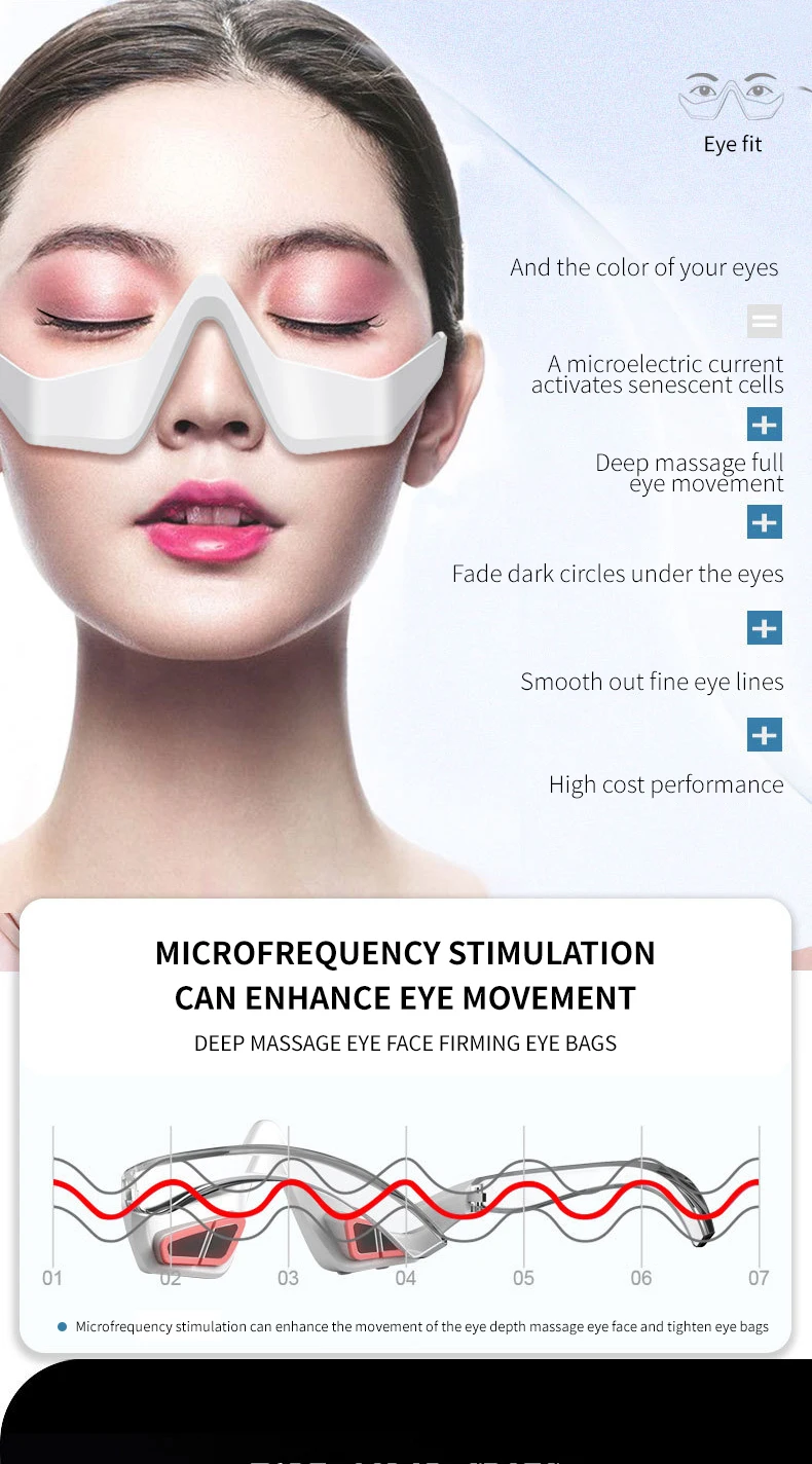 3d Eye Vibration Led Red Light Therapy Device Antiaging Roller Tool