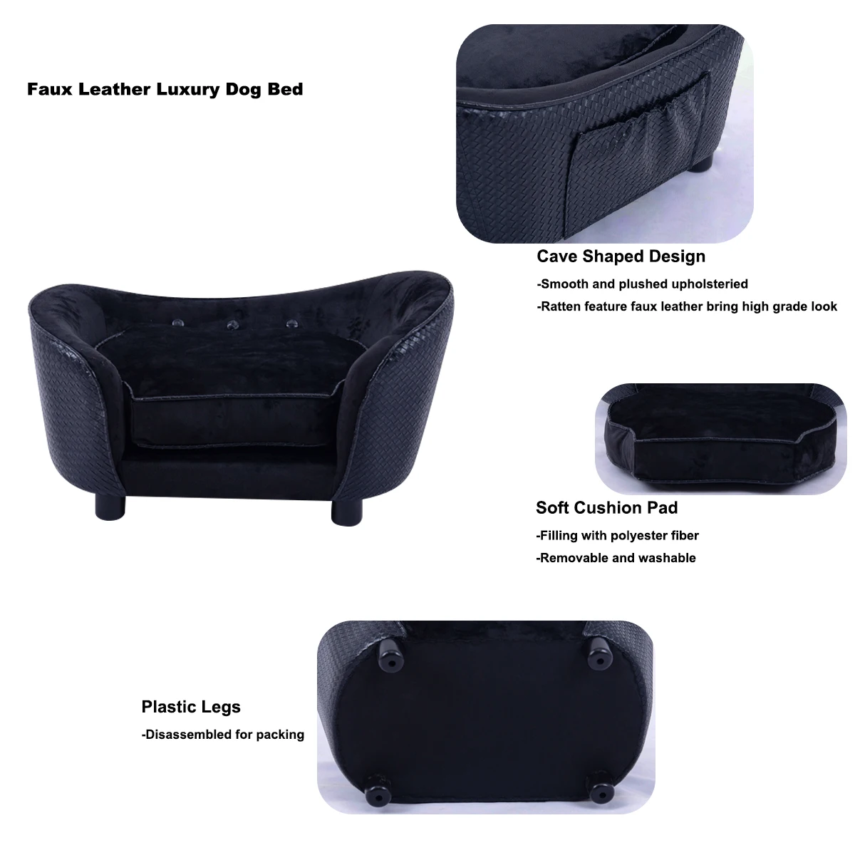 Newest Design Pet Sofa Bed Leather Pet bed