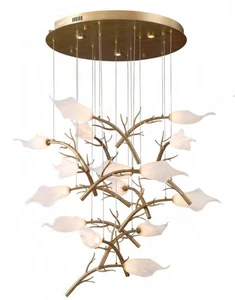 ECOJAS Luxury Design High Quality Handmade Glass Decor Chandelier for Villa Hotel Indoor Lighting