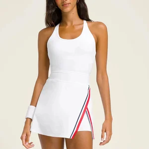 Wholesale Women Athletic Quick Dry Tennis Dresses Sleeveless With Pockets Sports Fitness Workout Tennis Wear Dress