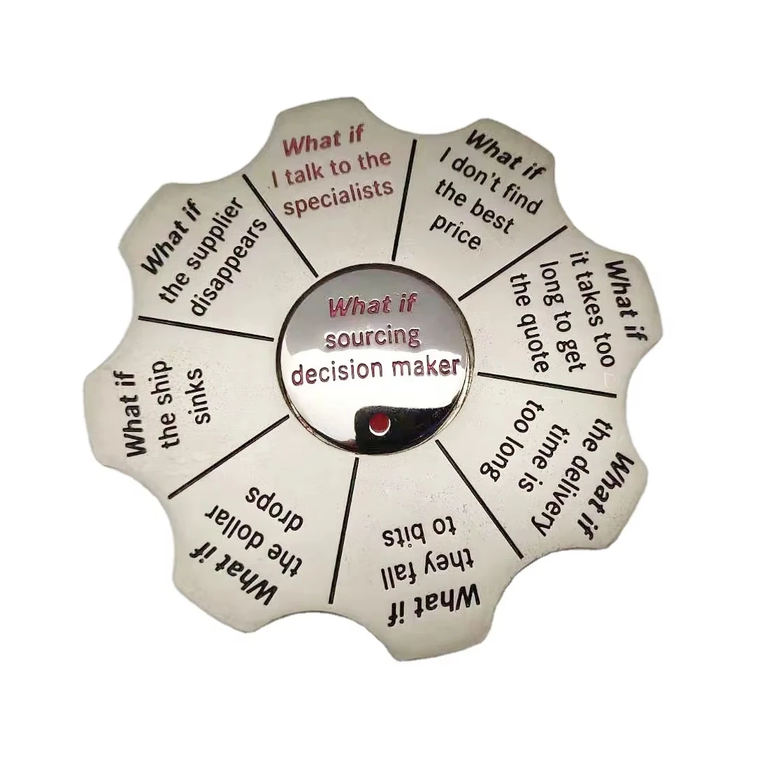 Zinc Alloy What-If Decision Wheel for Tableware UV Printed Cast Technique Cross-Themed Sourcing Decision & Risk Assessment