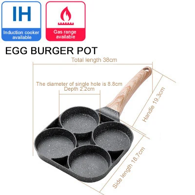 Maifan Stone Non-Stick Egg Burger Four-hole Frying Pan Induction