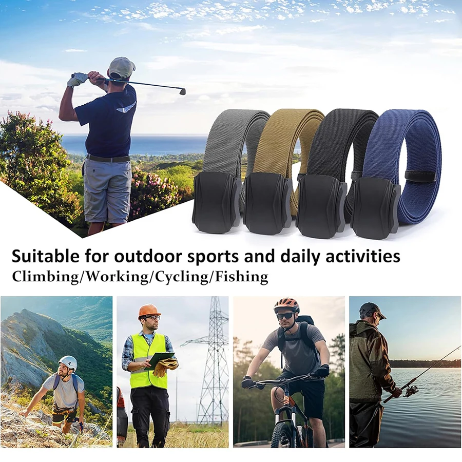 Wear-resistant Sports Stretch Belt Tactical Nylon Belts with Buckle Work Casual Outdoors Men's Tactical Belt