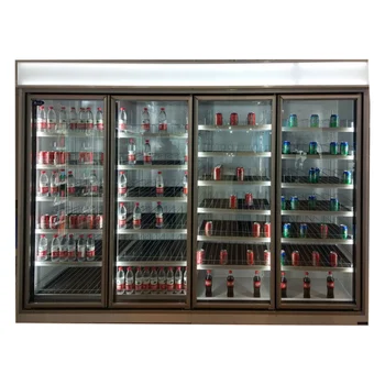 China Manufacturer Freezer Room Storage Display Four Side Cooler Glass Doors