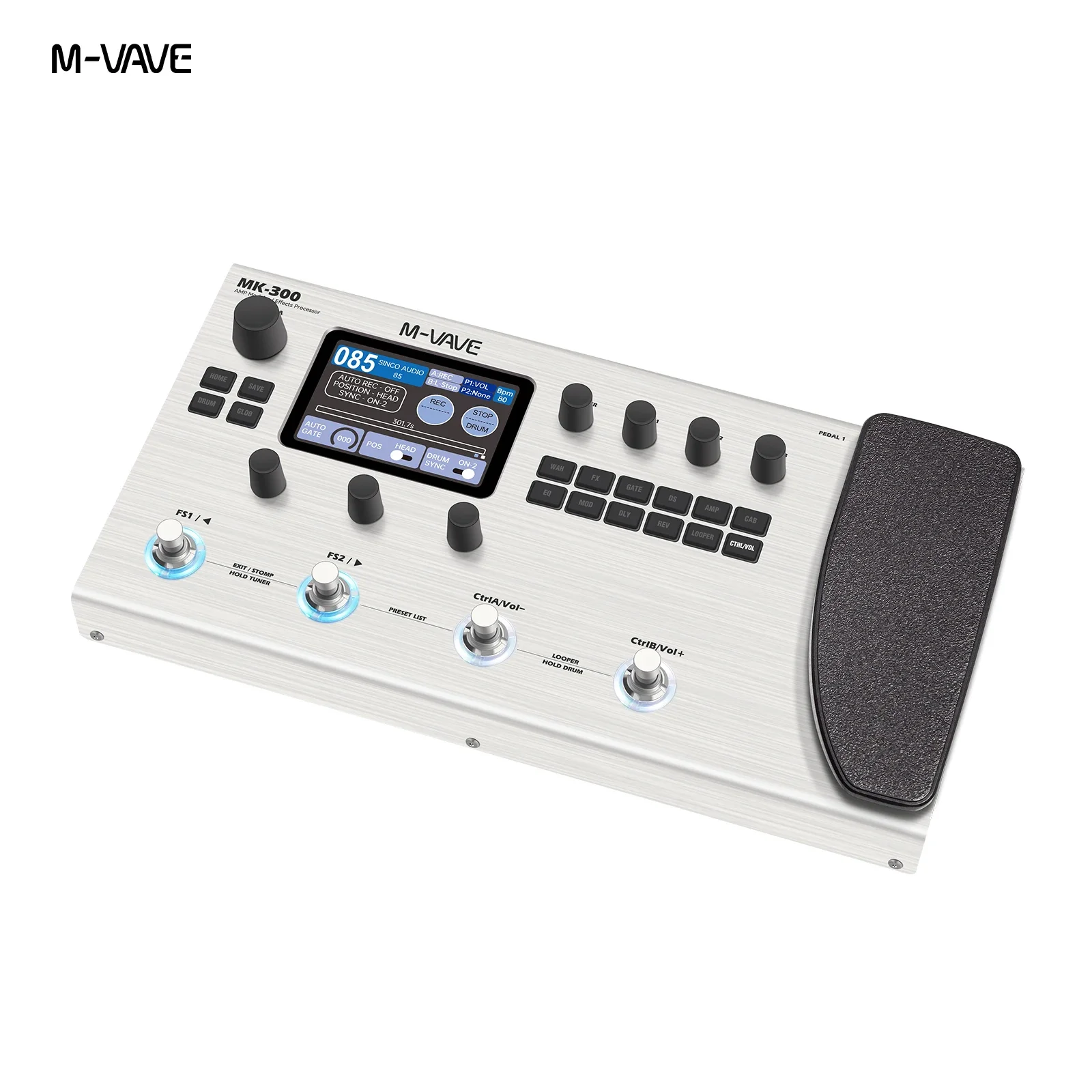 M-VAVE MK-300 Multi-Effects Processor: Wireless BT, Loop Recording