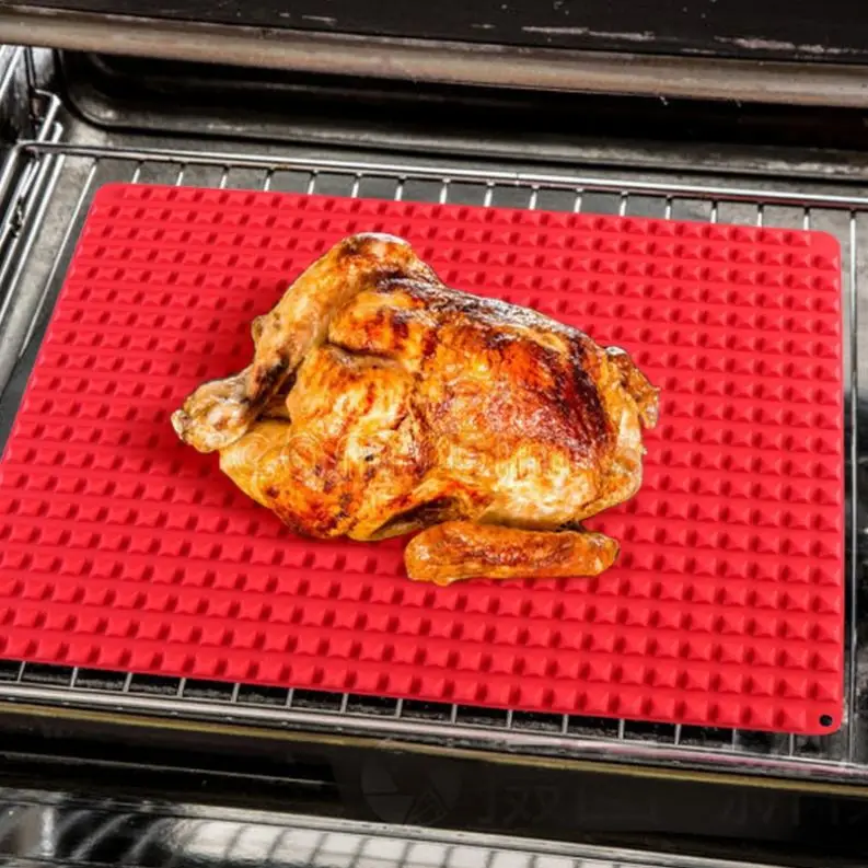 Silicone Pyramid Grilled Chicken Mat Oil Sealer Baking Mat for Outdoor BBQ Oven Baking Cookie Bread Cooking Tool