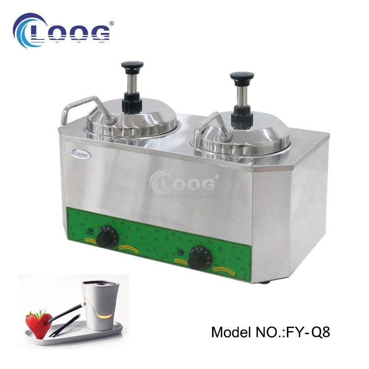 Good Insulation Electric Cheese Condiment Sauce Warmer Hot Fudge Warmer Dispenser  Machine