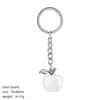 White crystal apple keychain