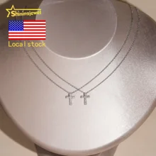 USA Local Stock 925 Silver VVS Moissanite Cross Pendant Necklace Iced Out Men Women Fashion Necklaces Daily Wear