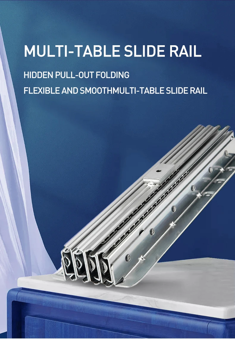 Roeasy Alloy Multi Sections Expandable Folding Dinner Telescopic Table