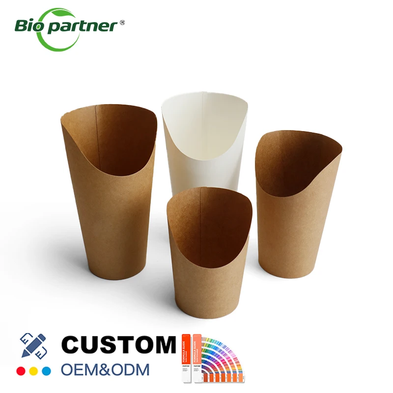 Food Grade Disposable French Fry Cups Reusable Paper Cups For Potato ...