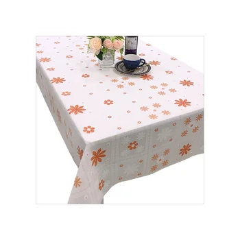 Easeful Fashion Pink Floral Print Plastic PEVA Tablecloth