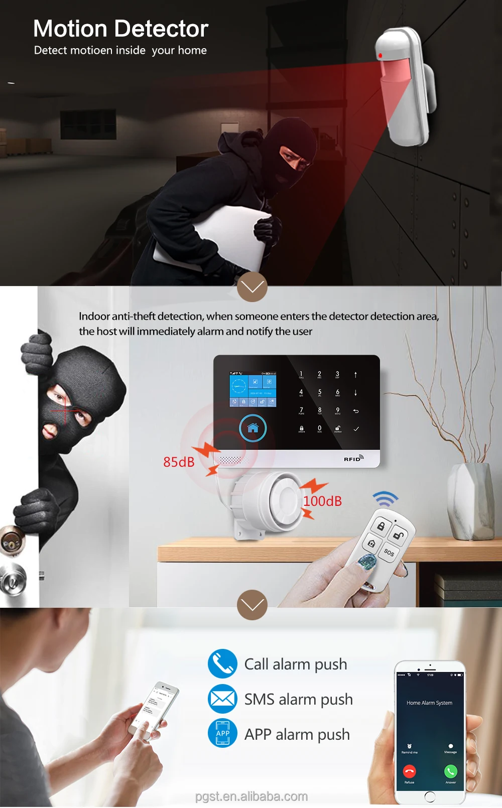 Pgst Wireless Passive Infrared Pir Detector Motion Antihigh Frequency