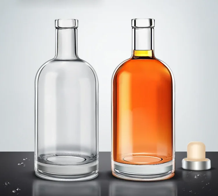 Matte Black Glass Gin Bottle 500ml 750ml Frosted Black Spirit Liquor Vodka Glass Wine Bottle 750ml Glass Olive Oil Bottle