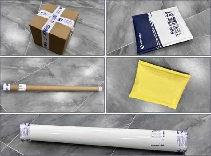 Ejemplo de embalaje en tubo PVC