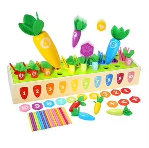 Montessori Multifunctional Kindergarten Educational Toys Carrot Counting Sticks Color Matching Intelligence Box Early Education