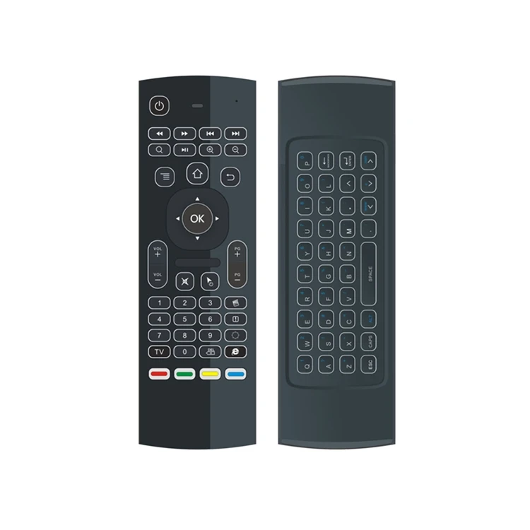 MX3 Backlit Mini Keyboard 2.4G Wireless Air Mouse USB Dongle Receiver Gyro Sensor Universal Remote Control for TV BOX in Stock