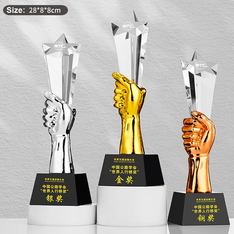 product wholesale professional custom personal logo engraving pillar star crystal trophies and awards-38