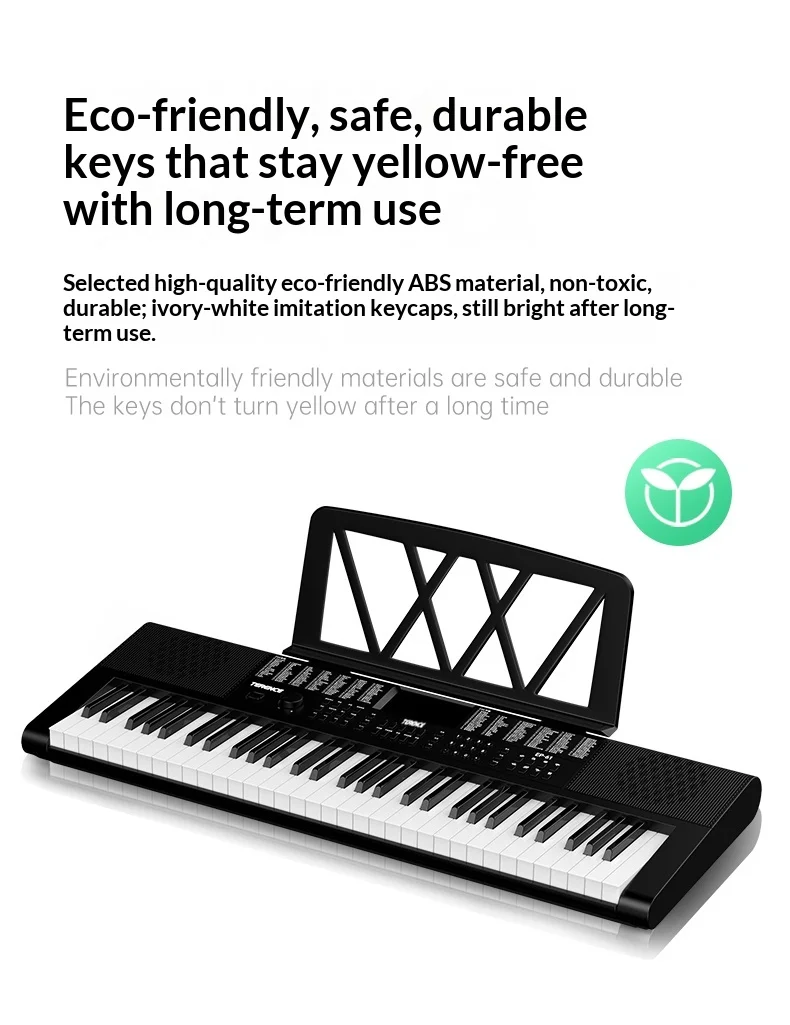 TERENCE SP611 Music Piano 61 Keys Electric Keyboard for Church