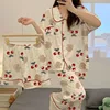 Cardigan de tres piezas-Cereza albaricoque